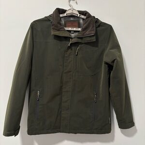 Rugged Elements Trek Hooded Jacket Mens Size Medium Duffle Olive Green Outdoor‎